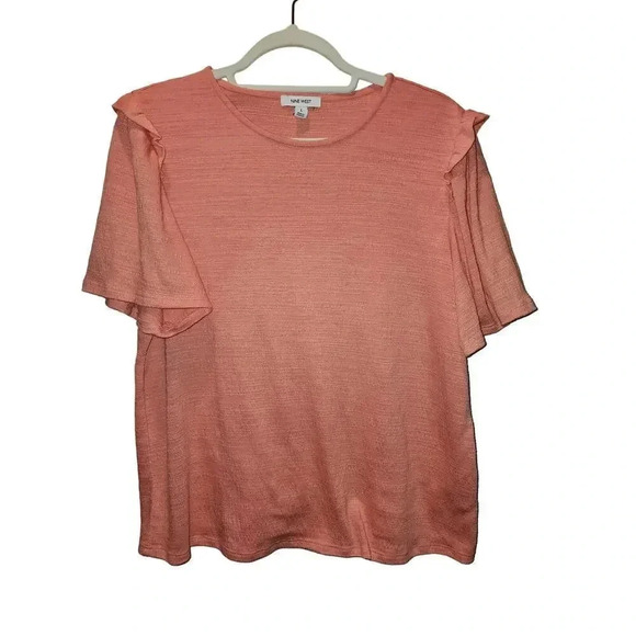 Nine West Women's Peach Short Sleeve Top L - Picture 1 of 4